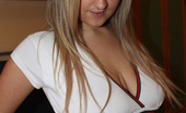 18 And Busty Kristal 385014 Cute Young Blonde Sweetheart With Great Smile And Huge Titties Poses In Doggy
