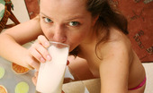 Kimmy Teen Got Milk? 386235 Kimmy Shows Her Creativity With Her Glass Of Creamy Milk
