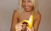 Teen Girlfriends Smoking Blonde Eats A Banana
