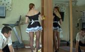 Secretary Pantyhose Rita & Bobbie 395292 Red-Haired French Maid In Tight Fitting Pantyhose Getting Groped And Boned
