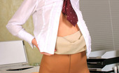 Secretary Pantyhose Helena 395379 Awesome Secretary Posing In Her Sexy Control Top Pantyhose Right In Office
