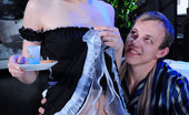 Secretary Pantyhose Aubrey & Morris 395763 Uniformed French Maid Brings Coffee And Spare Tights For Hot Pantyhose Sex
