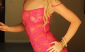 I Luv Ashlie 414816 Beautiful Babe Ashlie Teases In A Stunning Semi Sheer Pink Lace Top And A Tiny Black Thong
