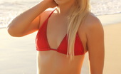 I Luv Ashlie 414822 Blonde Babe Ashlie Teases At The Beach In A Skimpy Red String Bikini
