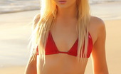I Luv Ashlie 414822 Blonde Babe Ashlie Teases At The Beach In A Skimpy Red String Bikini
