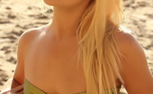 I Luv Ashlie 414823 Blonde Beach Babe Ashlie Is At The Beach In A Skimpy Strapless Shinny Bikini
