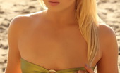 I Luv Ashlie 414823 Blonde Beach Babe Ashlie Is At The Beach In A Skimpy Strapless Shinny Bikini
