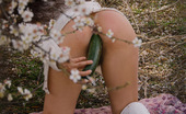 Magic Erotica 414896 Naughty Chick Toys Her Pussy With A Cocumber Under An Almond Treee
