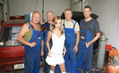 Old And Young Gangbang 417558 Hot Teen Takes On A Garage Full Of Horny Old Men
