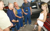Old And Young Gangbang 417558 Hot Teen Takes On A Garage Full Of Horny Old Men
