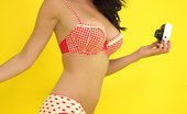 Pin-Up Wow 417796 Pretty Brunette Tourist Strips From Her Shorts And Summer Top.
