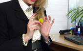 Pin-Up Wow 417818 Blonde Secretary In Seamed Stockings Shows Her Secrets In The Office.
