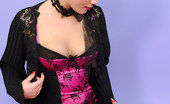 Pin-Up Wow 417831 Sexy Brunette Strips From Her Corset, Stockings And Satin French Knickers
