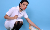 Pin-Up Wow 417888 Sexy Brunette Pin-Up Bryoni-Kate Williams Strips As A Naughty Vet!
