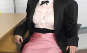 Pin-Up Wow Dishy Secretary Jocelyn-Kay Takes Time Off Work For A Saucy Office Striptease
