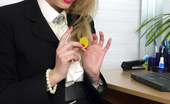 Pin-Up Wow 417963 Blonde Secretary In Seamed Stockings Shows Her Secrets In The Office.
