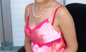 Pin-Up Wow 418023 Office Glamor Girl Elle Richie In Satin Lingerie Does Everything To Make Her Boss Happy. Do You Want To Be Her Boss?
