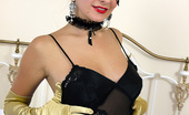 Pin-Up Wow 418041 Gorgeous Pin-Up Elle Richie In Sexy Lingerie, Stockings And Masquerade Mask
