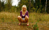 Pee Hunters 418566 Blonde With Tattooed Legs Pees Near Forest Edge
