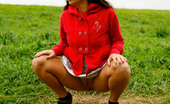 Pee Hunters 418573 Girlie Feeling Cold Takes A Quick Leak On A Field
