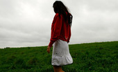 Pee Hunters 418573 Girlie Feeling Cold Takes A Quick Leak On A Field
