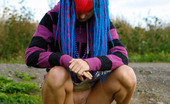 Pee Hunters Naughty Teen With A Pink And Blue Hair Caught Peeing
