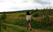 Pee Hunters 418621 Cute Brunette Babe Pisses Up A Storm In The Field
