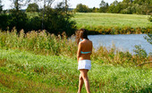 Pee Hunters 418661 She Takes A Leak While Walking Through Countryside
