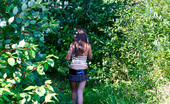 Pee Hunters 418663 Cute Young Chick In Checkered Mini Pisses Outdoors

