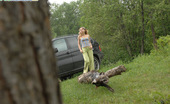 Pee Hunters 418711 Posh Hoochie Takes A Stop In The Woods To Piss
