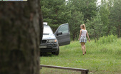 Pee Hunters 418718 Prankish Girl Pees Onto A Bench At A Camping Site
