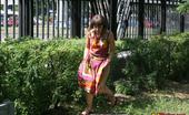 Hot Pissing 419687 Half Pissed Panties Shy Angel In A Colorful Dress Squats In The Bushes To Have A Pee-Pee
