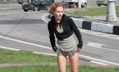 Hot Pissing 419710 Public Pissing Trick Nasty Redhead Slut Enjoys Emptying Her Pee-Full Bladder In The Street
