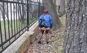 Hot Pissing 419729 Autumn Piss Voyeur Girl In Stockings Caught On Spy Cam While Peeing In The Autumn Street
