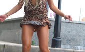 Hot Pissing 419739 Outdoor Stairs Piss Naked Blonde Beauty Makes A Puddle Of Pee Being Squatted On The Stairs
