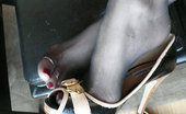 Foot Factory Skye Shelly 421805 12-21-2011 Skye Takes Her Black Stockings Off To Show You Her Toe Rings
