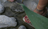 Foot Factory Raylene 421835 08-15-2012 Raylene'S Bare High Arches Lounge Around A Pool
