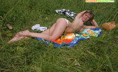 Flower Panties 422159 Shaved Teen Sunbathing In Cotton Panties
