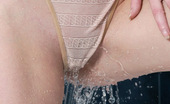 Flower Panties Taking Shower In Wet Transparent Panties

