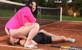 Fat Sitting 422337 Tennis Teacher Gets Hig Face Smothered Right At The Court
