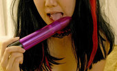 Thai Chix 422612 Skinny Lystra With Purple Dildo

