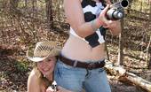 Sexy Olympics 424034 Hot Shooting Sport With Topless Teen Cowgirls In The Wood 
