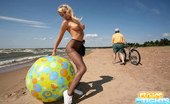 Cuties In Tights 427283 Busty Blondie Poses In Nylons Only At The Beach
