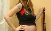 Knocked Up Nina 434386 A Pregnant Teen Shows Off Her Tattoos And Her Titties
