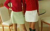 Minnie And Mary 441774 Stocking Lesbians Strip For You
