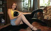 Nylon Passion 442761 Naughty Nylons Redhead Teen Girl Enjoys Her Tan Pantyhose
