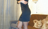 Nylon Passion 442786 Nylon Sexy Girl Brunette Girl Wearing Black Stockings On Long Legs
