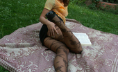 Nylon Passion 442875 Nylon Outdoor Girl Enjoys Her Pantyhose Outdoor
