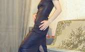 Nylon Passion 443020 Sexy Dress Asian In A Sexy Black Dress And Long Hose
