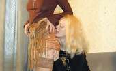 Nylon Passion 443072 Lesbian Lovers Blonde In Stockings Sits On Her Friend'S Face
